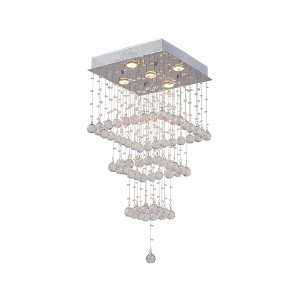 CWI Lighting Square 5 Light Flush Mount With Chrome Finish - 1 of 3