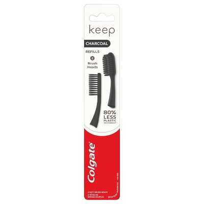 Colgate Keep Manual Toothbrush - Charcoal Replaceable Brush Head Refills - 2ct