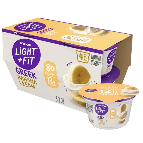 Light + Fit Nonfat Gluten-Free Banana Cream Greek Yogurt - 4ct/5.3oz Cups - image 1 of 4