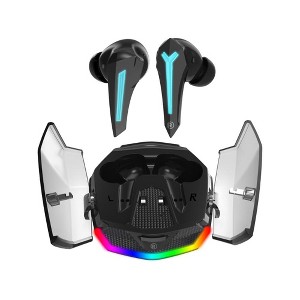 RadioShack Wireless Gaming Earbuds with Noise Cancelation and RGB LED Lights With 22 Hour Playtime 3304450 Black - 1 of 4