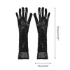 Unique Bargains Women's Lace Fishing Net Long Sunblock Mittens Black 1 Pair - 3 of 4