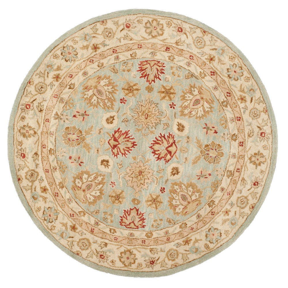 3'6in Round Georgeta Tufted Area Rug Beige/Blue - Safavieh