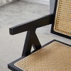 FURNIinspire Dining Chairs Set Of 2 Retro Dining Chair, Wood Rattan Accent Chairs Vintage Dining Room Chair, Arm Chairs, Black, 21.65"*20.08"*32.68" - 4 of 4