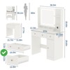 Vanity Desk with Mirror and Lights Power Outlet Makeup Vanity Table Set w/ Storage Drawers Shelves Cabinet - 2 of 4