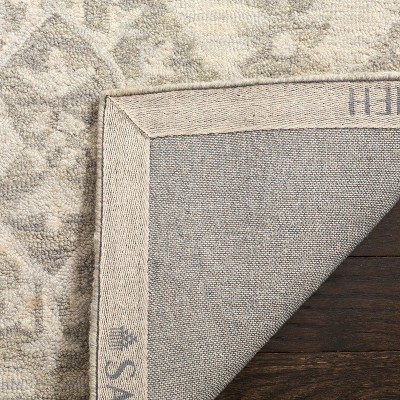 Handmade Gray Wool Tufted Round Area Rug, 30"