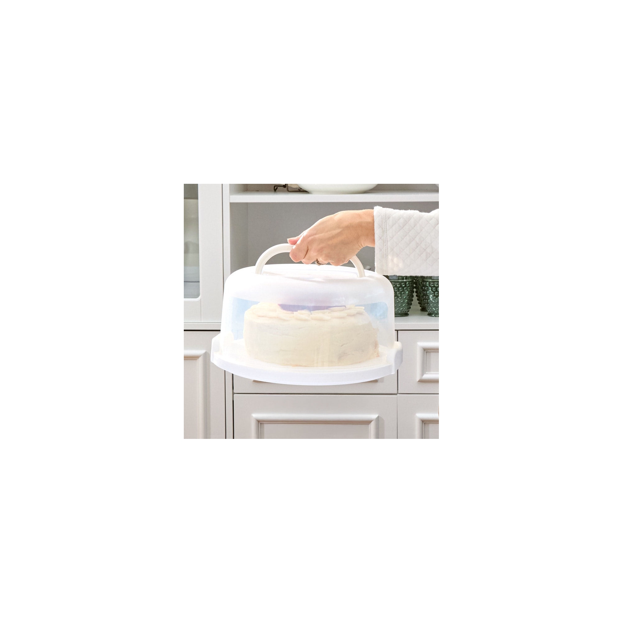 The Lakeside Collection Round Cake or Cupcake Carrier with Travel Lid -