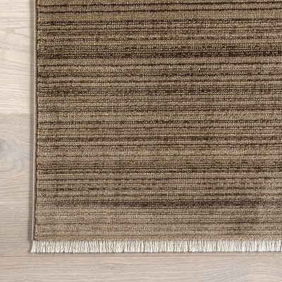 Brown 5' x 7' Solid Synthetic Non-slip Area Rug