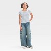 Girls' Short Sleeve Lace Trim T-Shirt - art class™ - 3 of 3