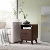 18" Modern Fluted Nightstand with Charging Station, Side Table with Faux Marble Top for Bedroom, Living Room - 2 of 4