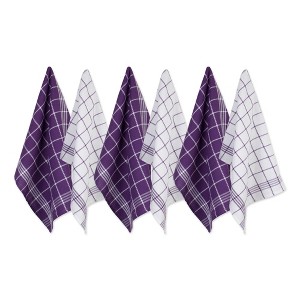 Design Imports Eggplant Waffle Weave Dishtowel Set/6 - 1 of 4