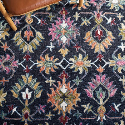 Aspen Black and Pink Handmade Wool Tufted Rug