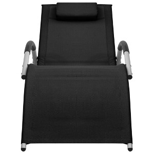 vidaXL Sun Lounger Black and Gray Textilene, Aluminum, Powder-Coated Steel - Black and Gray - 1 of 4
