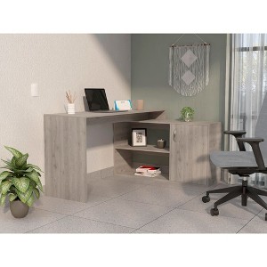 NicBex L Shaped Desk Home Office Desks Morden Desk with Storage Executive Work Desk with 1 Cabinet and 2 Shelves for Study and Office - 1 of 4
