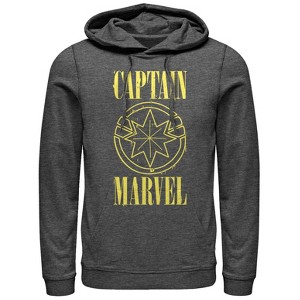Men's Marvel Captain Marvel Stained Star Symbol Pull Over Hoodie - 1 of 3