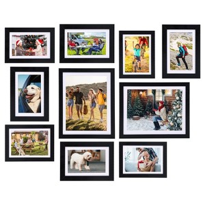 NewHome"10Pcs Black Picture Frame Set for Wall & Desktop, 5x7in, 6x8in, 8x10in Collage & Gallery Frames"Black - 1 of 4