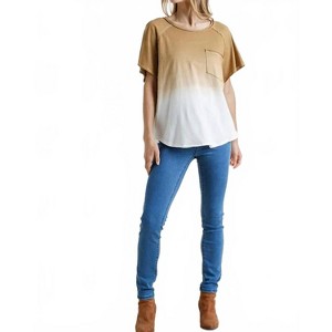 Women's Dip Dye Raw Edged Top - umgee - 1 of 4