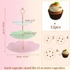 Unique Bargains 3 Tier Dessert Cupcake Stand Holder Round with Tiered Serving Tray for Donuts Fruits White Pink Green Gold Tone - 2 of 4