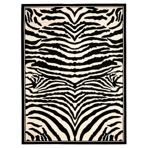 White/Black Solid Loomed Area Rug - (4