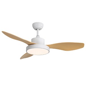 DOMETOUR 47 Inch Ceiling Fan with 22W LED Light and Remote Control 6 Speeds Reversible DC White for Living Room - 1 of 4