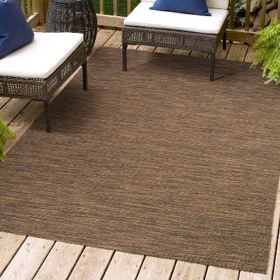 Ethan Easy-Care Brown Synthetic 4' x 6' Flatweave Area Rug