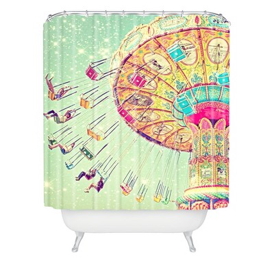 Shannon Clark Swinging Through Stars Shower Curtain Green - Deny Designs