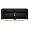 Modern 4-Door Sideboard Cabinet, Console Cupboard with Cross-Leg Metal Base for Living Room or Entryway – Cuddlewood - 3 of 4