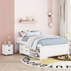Full Platform Frame With Nightstand, 2 Built-in Drawers, Trundle, Shelves, Storage Box Full Size Bed Frame For Bedroom, Guest Room - 2 of 4