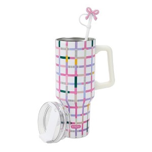 Packed Party Colorful Connecting Squares White 40 Oz Stainless Tumbler With Handle - 1 of 4