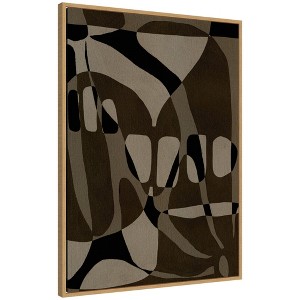 Kate and Laurel Contour 1 Framed Canvas Wall Art by Shatha Al Dafai 28 x 38 Sylvie Natural, Modern, Abstract Art for Wall Decor, Living Room, Bedroom - 1 of 4