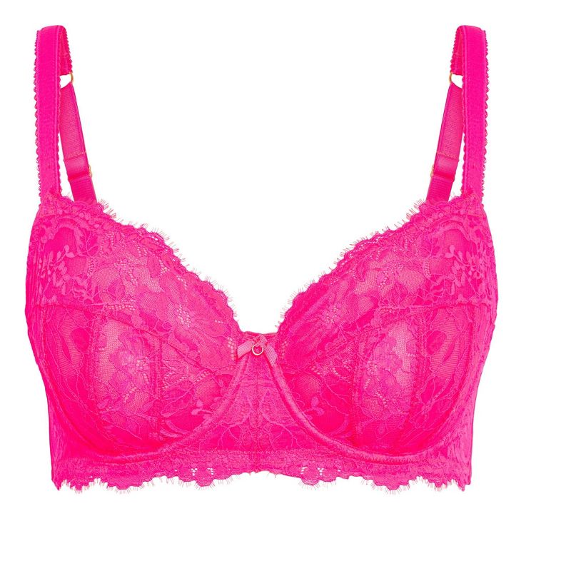 Women's Plus Size Lara Underwire Bra - hot pink | CITY CHIC, 3 of 5