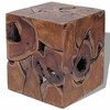 vidaXL Stool Set of 4 Brown Solid Teak Medium Modular Stool Square - 4 of 4