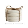 Storied Home Round Marble Coasters with Brass Tree Inlay, White, Set of 4 - 2 of 3
