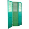 6" Double Sided Distressed Door Panel Canvas Room Divider Green - Oriental Furniture - 4 of 4