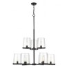 Callista 9-Light Transitional Chandelier - Matte Black & Clear Glass, Dimmable, 38" x 47" - 4 of 4