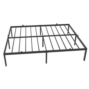 Bed Frame No Box Spring Needed, Heavy Duty Platform Metal Bed Frame with Metal Slats and Under Bed Storage, Easy Assembly, Black - 1 of 4