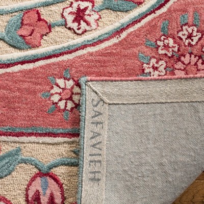 Red and Beige Handmade Wool Tufted Area Rug 3' x 5'