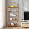 Lirago Bright Brown 5 Tier Bookshelf 27.5x11.8x70.8 Engineered Wood Metal Frame Open Display Rack - 2 of 4