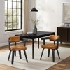 Art Leon Modern Faux Leather Dining Chairs with Curved Wood Armrest, Black - 2 of 4