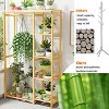 Artloge 6 Tier Heavy Duty Dustproof Bamboo Garment Clothes Rack Shoe Rack Display Storage Shelves Closet Stand 4 Grid with Curtain for Home - 4 of 4