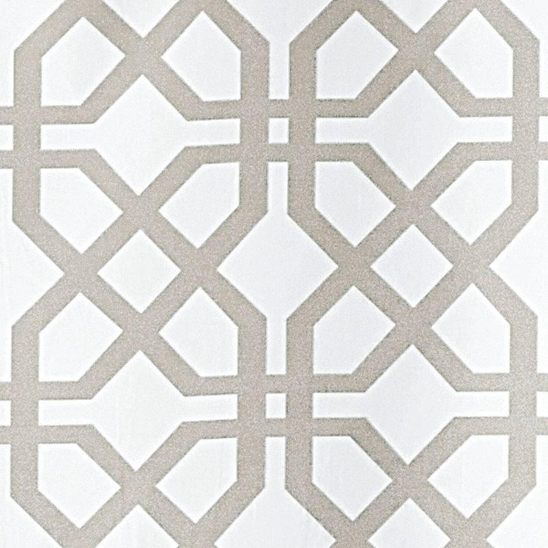 iDESIGN 72&#34;x72&#34; Trellis Fabric Shower Curtain Stone Gray/White, 3 of 6