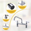 WOWOW Multi-functional Double-Handle Deck Mounted Commercial Standard Kitchen Faucet 8 in. Swivel Spout in Polished Chrome - 2 of 4