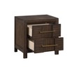 Vynxaria Kenzo Modern 2-Drawer Nightstand, Walnut Wood, 23"W×16"D×24"H, Gold-Coated Metal Handles, English Dovetail + Full Extension Glides - 2 of 4