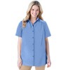 Woman Within Plus Size Short-Sleeve Peachskin Button-Front Shirt - 3 of 4