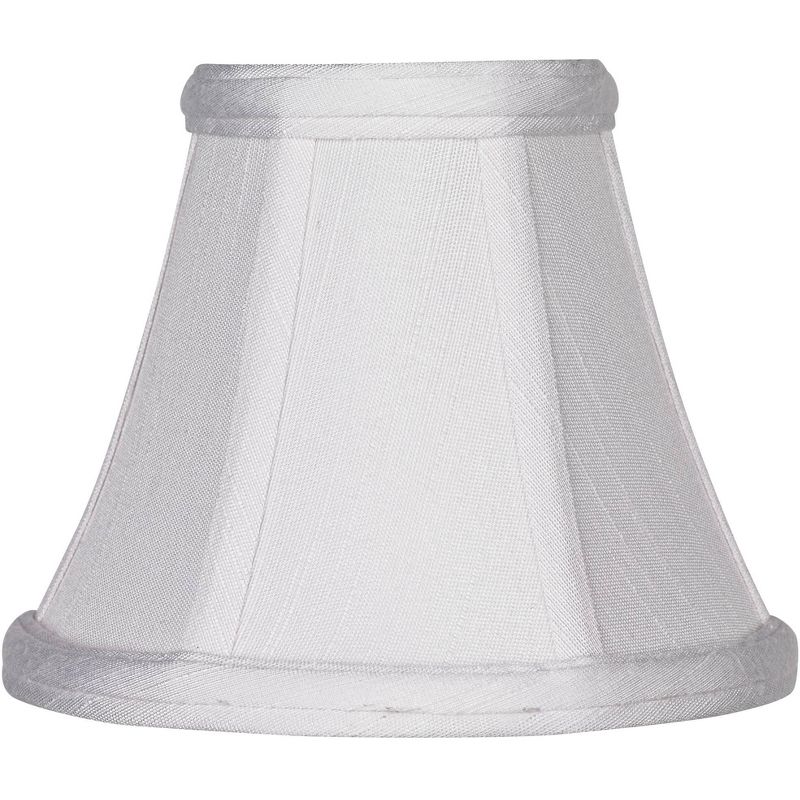 Imperial Shade Set of 8 Empire Chandelier Lamp Shades White Small 3" Top x 6" Bottom x 5" High Candelabra Clip-On Fitting, 4 of 8