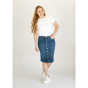 Inherit Zana Front Button Denim Midi Skirt - 1 of 4