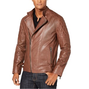 I.N.C International Concepts Mens Harrison Motorcycle Jacket, Brown, XX-Large - 1 of 1