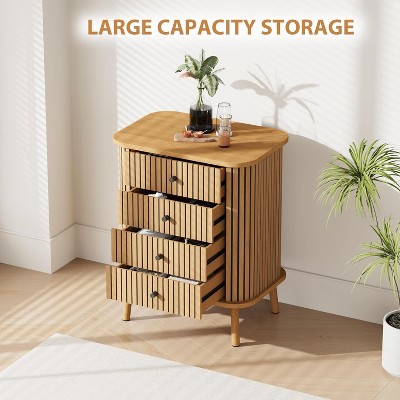 Large capacity storage with multiple drawers of a wooden dresser