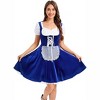 Clearlove Women's Dirndl Velvet V-Neck Ruffled Sleeve Dress Elegant Soft Velvet Holiday Party Dress - 2 of 4