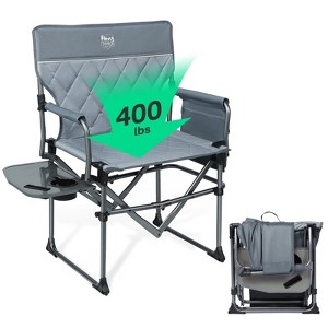 TIMBER RIDGE Portable Director Chair, Heavy Duty Camping Folding Chair with Compact Size with Side Pocket and Side Table, Support 400 Pounds - 1 of 4