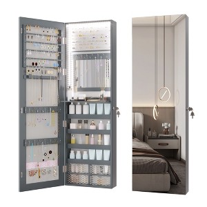 Vlsrka Wall/Door Mounted LED Jewelry Storage Mirror Cabinet - 1 of 4